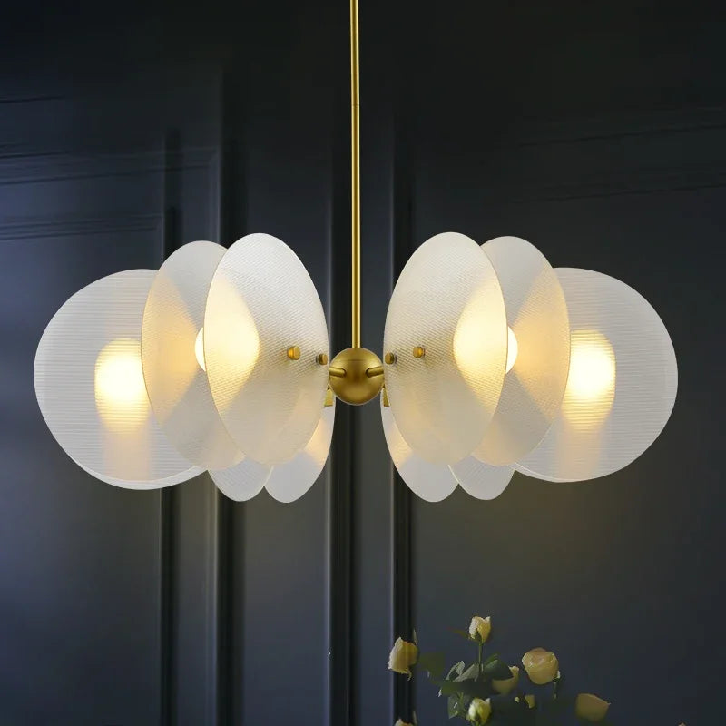Scandinavische glazen LED-kroonluchter