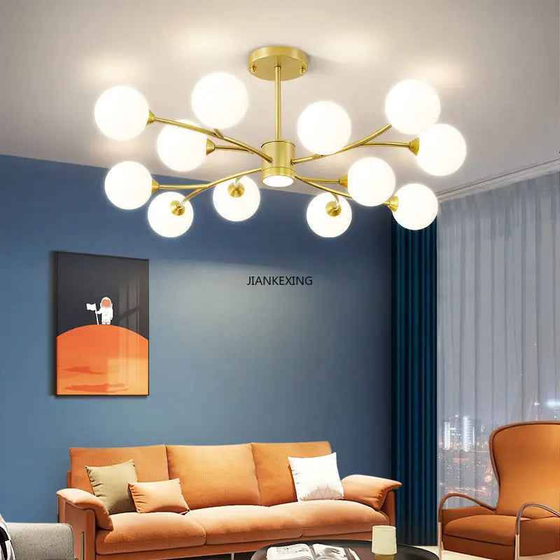 moderne glazen led kroonluchter met hanglamp voor huisdecoratie