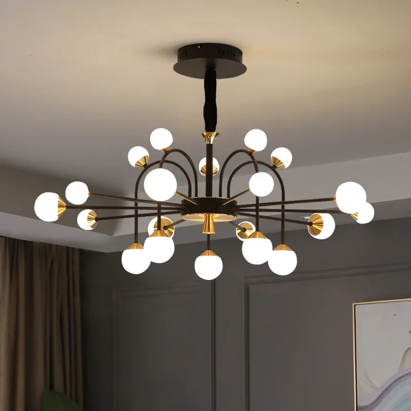 moderne Scandinavische glazen bol kroonluchter met creatief luxe design