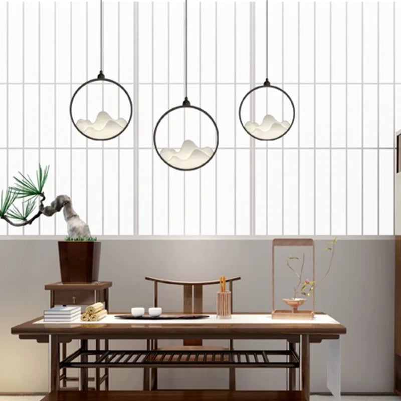 retro Chinese ijzeren kroonluchter met decoratieve led-verlichting