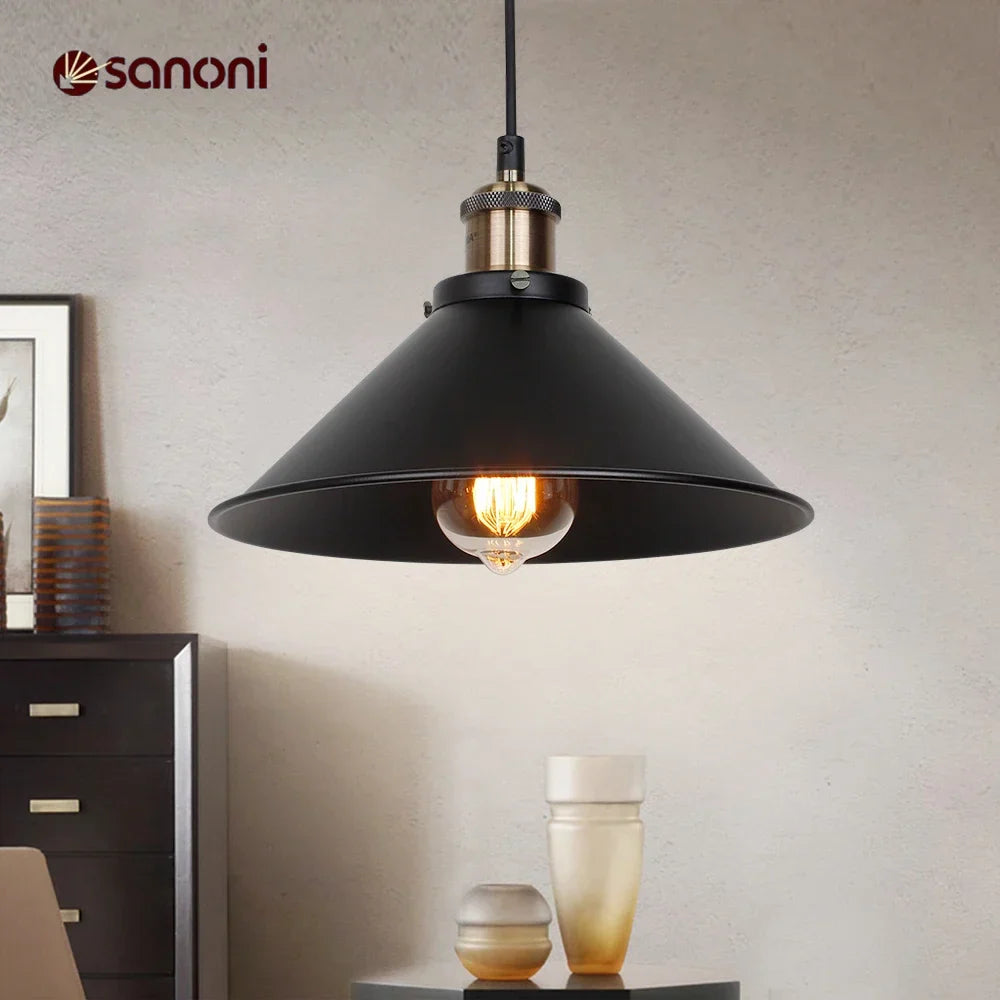 Elegante Zwarte Industriële Loft Hanglamp