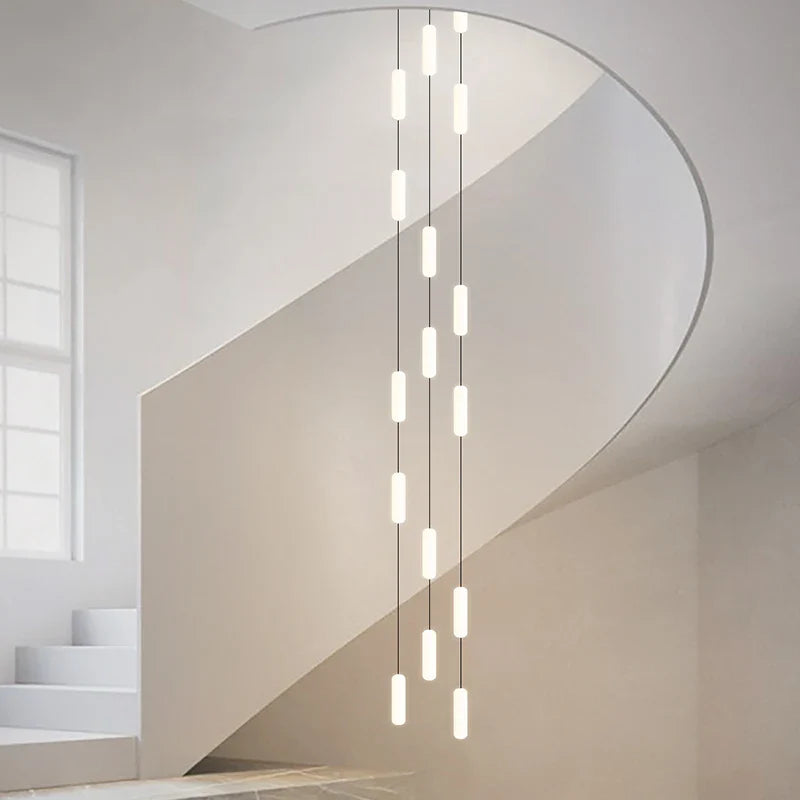 noordse led-kroonluchter voor trap duplex penthouse villa
