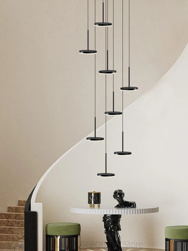 moderne noordse ronde led-kroonluchter hangend ontwerp