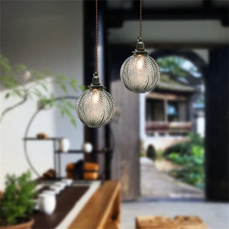 Elegante noordse glazen hanglamp