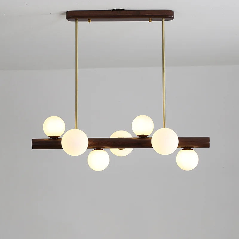 moderne houten rubber walnoot kroonluchter eenvoudige stijl minimalistische decoratie