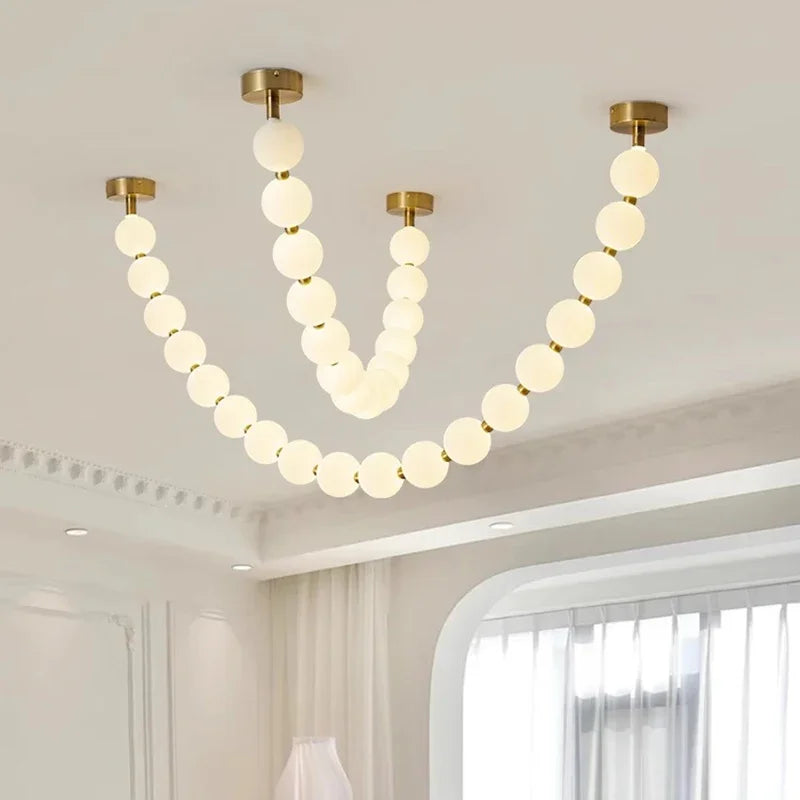 noordse design parel led-kroonluchter voor huisdecoratie