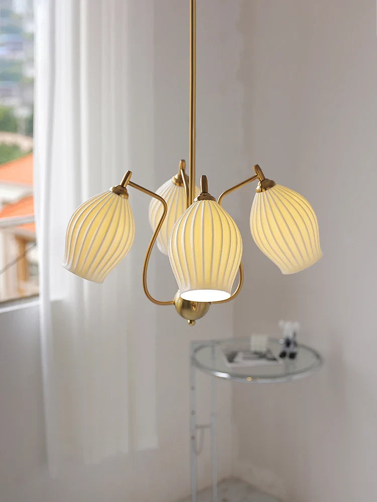 vintage Japanse keramische kroonluchter met minimalistisch design voor interieur