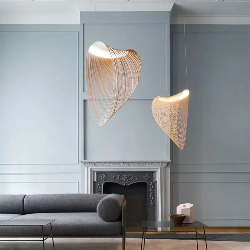 Moderne design noordse houten hanglamp