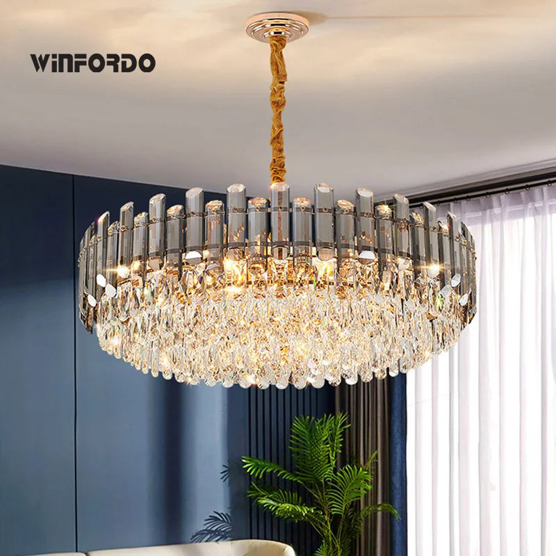 moderne luxe led kristallen kroonluchter op voorraad