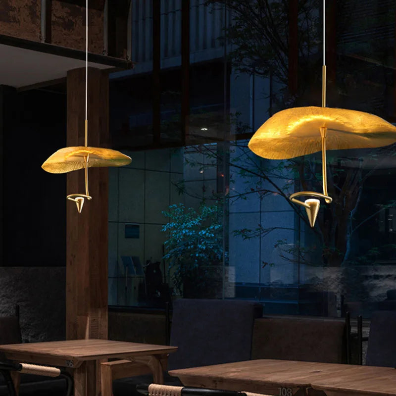 art deco koperen led-kroonluchter met verstelbare draad