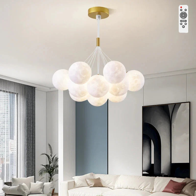 moderne kinderkroonluchter met bubbelhanglamp en afstandsbediening