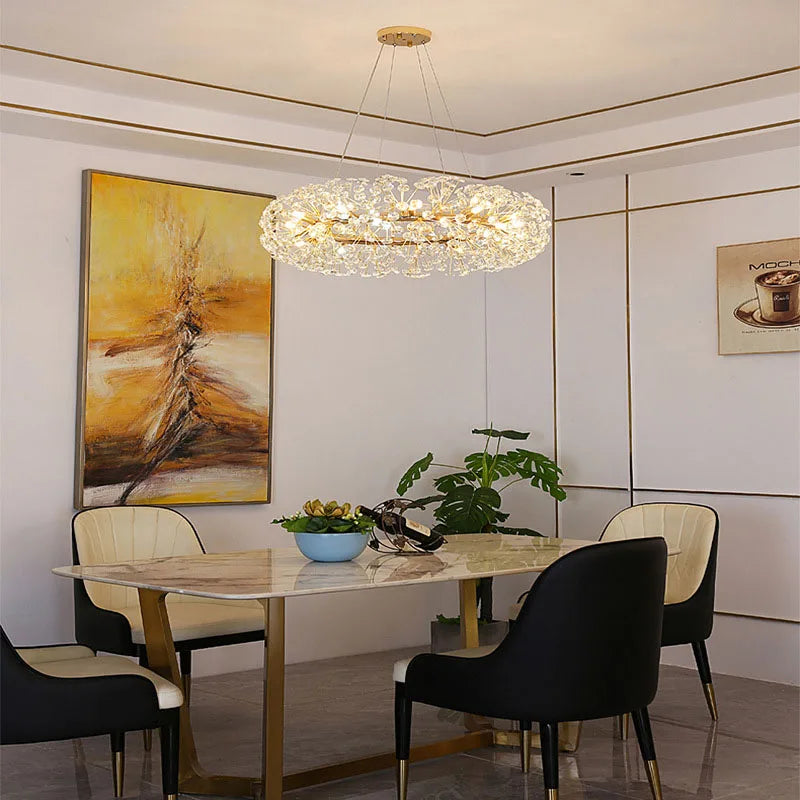 heldere kristallen led-hanglamp paardenbloem voor hoteldecoratie