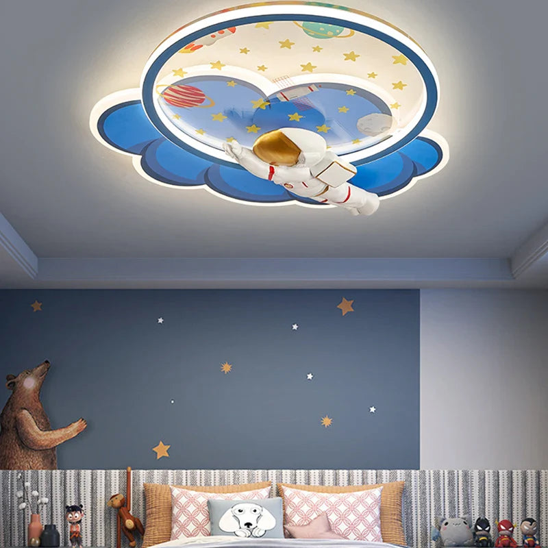 astronaut wolkvormige led kroonluchter met dimmer afstandsbediening oogbescherming