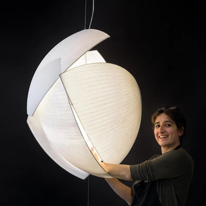 wabi-sabi led kroonluchter van Japanse zijde voor huisdecoratie