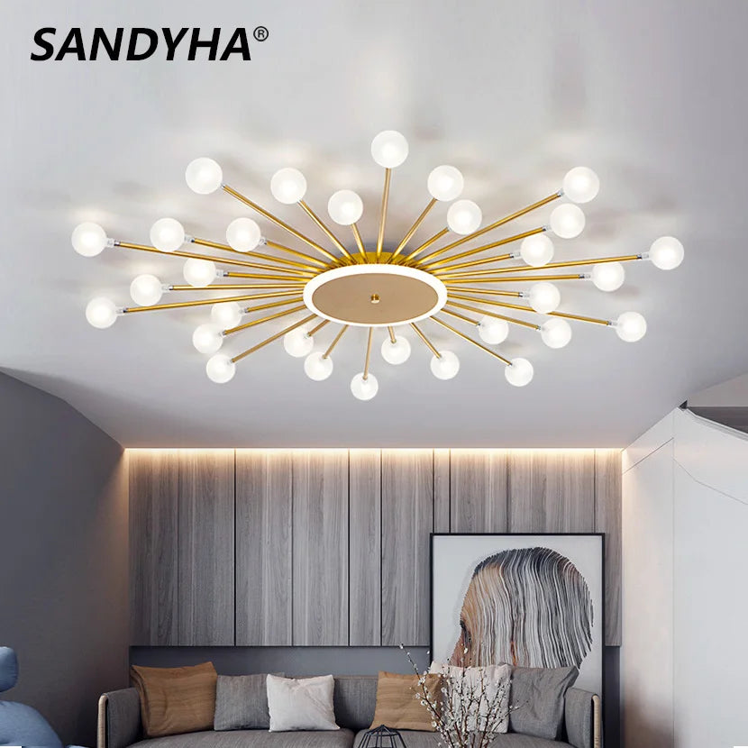 sandyha moderne metalen kroonluchter met glazen bol