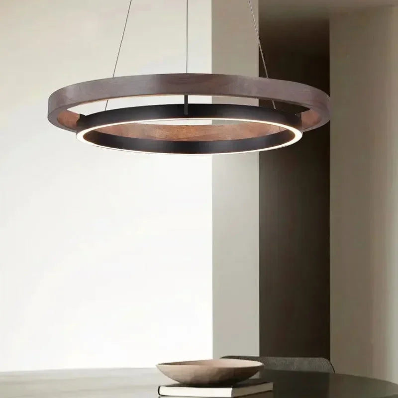 moderne plafondlamp van hout met decoratieve led-verlichting