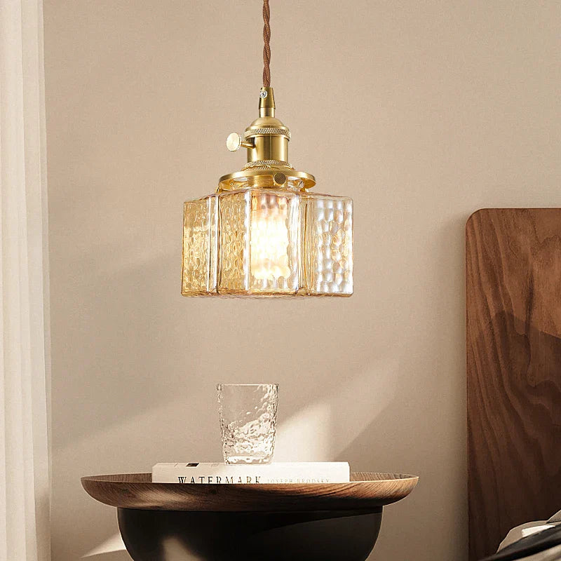 vintage Japanse glazen hanglamp met led voor kroonluchters