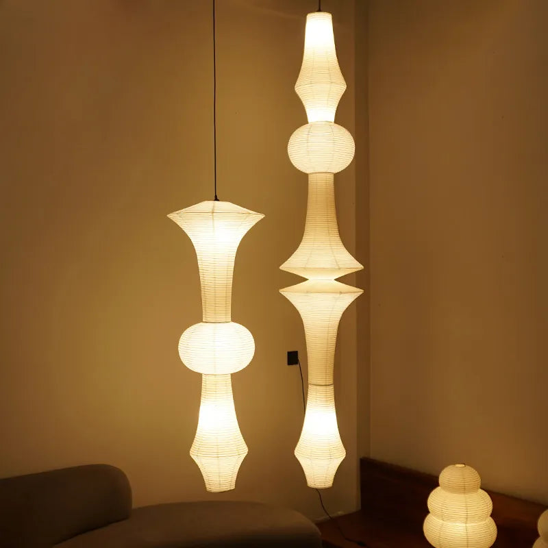 nordieke wabi sabi papieren rijstlamp, led-hanglamp voor woonkamer, slaapkamer, hoek, duplex loft, huisdecoratie, bedlampje