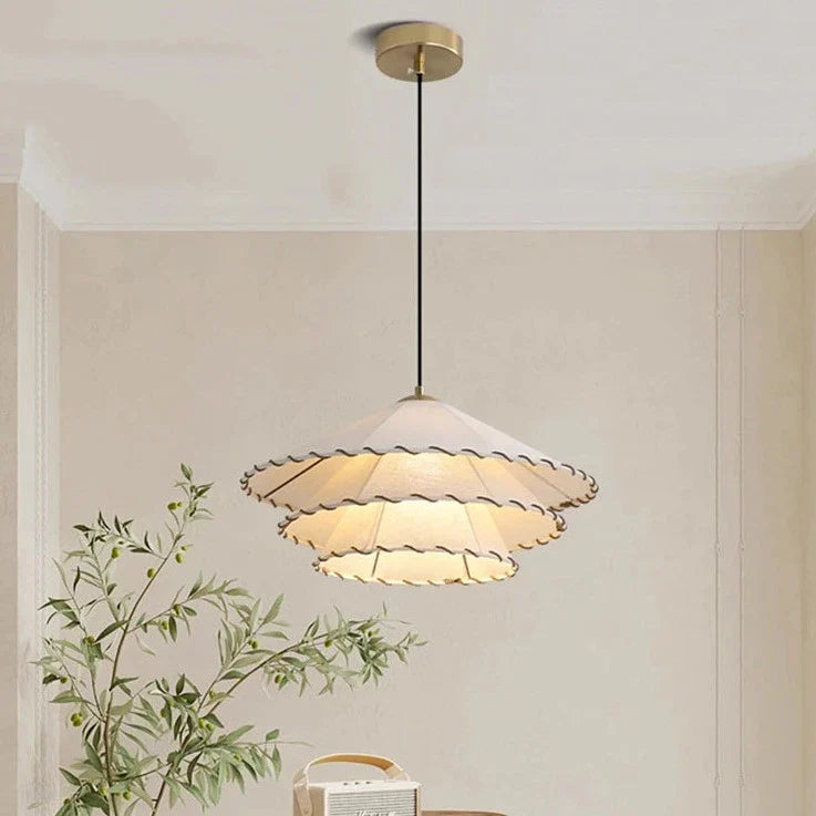 creatieve hanglamp van katoen en linnen met noordse led verlichting