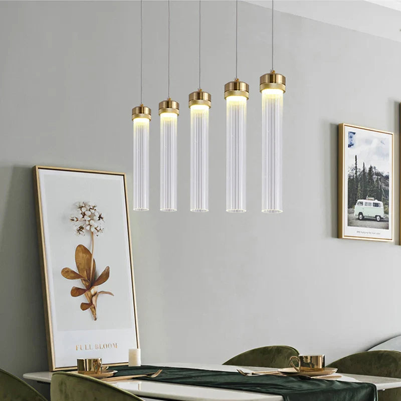 minimalistische Noordse gestreepte glazen kroonluchter voor binnenhuisdecoratie