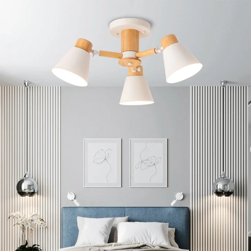 noordse kroonluchter van massief hout moderne verlichting voor hotel en restaurant