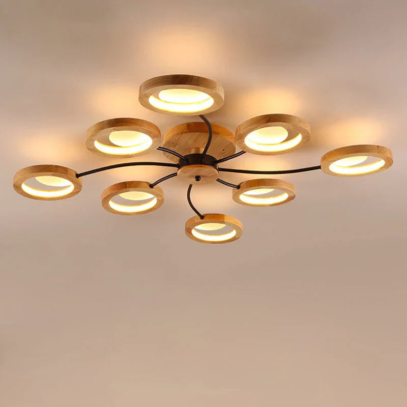 moderne houten kroonluchters met noordelijke led lampen