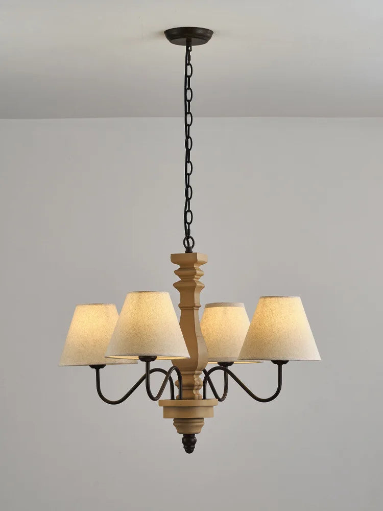 retro houten kroonluchter voor een elegante vintage verlichting