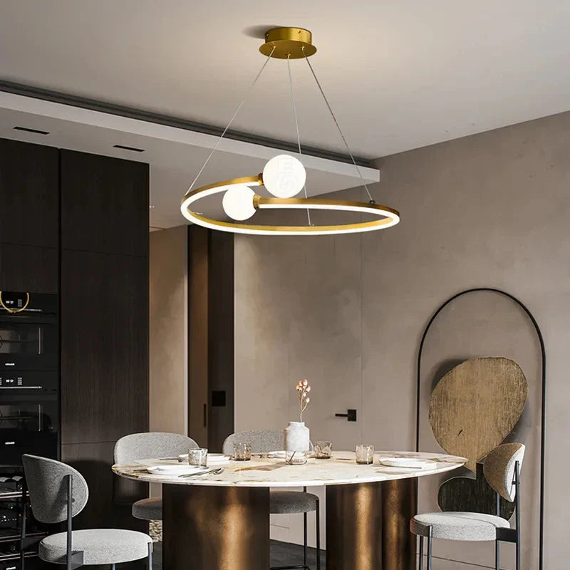 creatieve Noordse led ring kroonluchter moderne hangverlichting