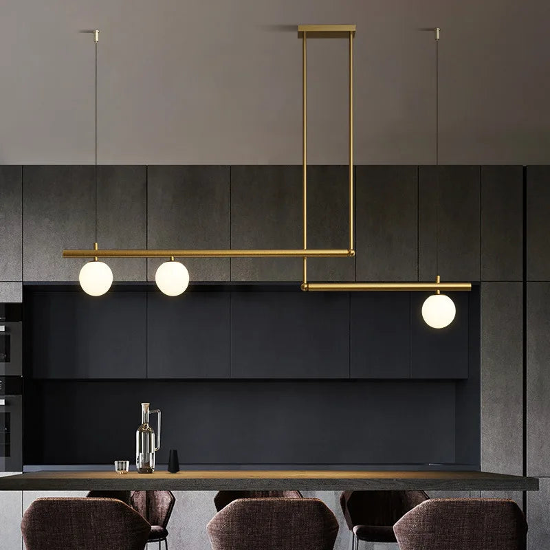 moderne minimalistische Noordse led glazen kroonluchter voor restaurantdecoratie