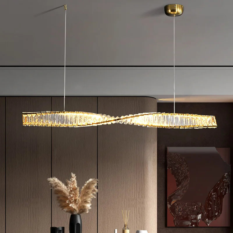 moderne design kristallen led-plafondlamp voor restaurant en eetkamer