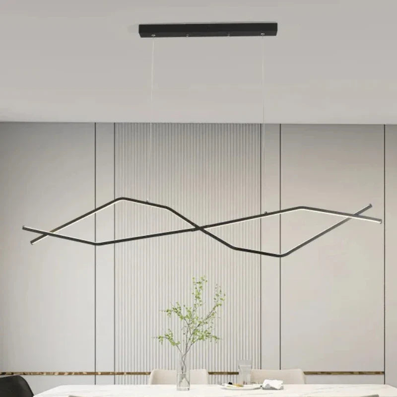 moderne led-kroonluchter in golvende vorm met elegant design voor thuis