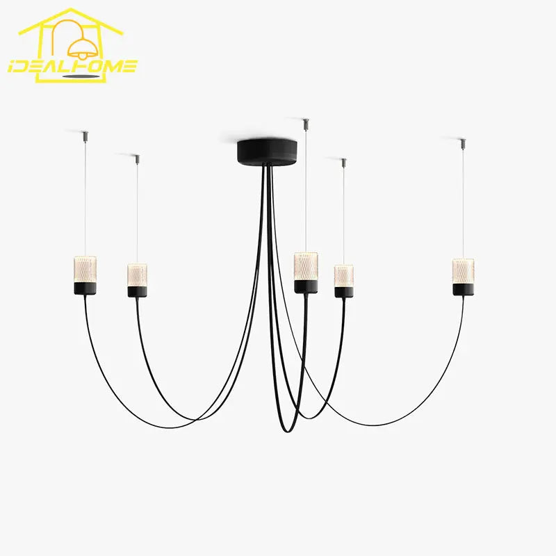 minimalistische design kroonluchter met LED-verlichting en glazen kristallen kap