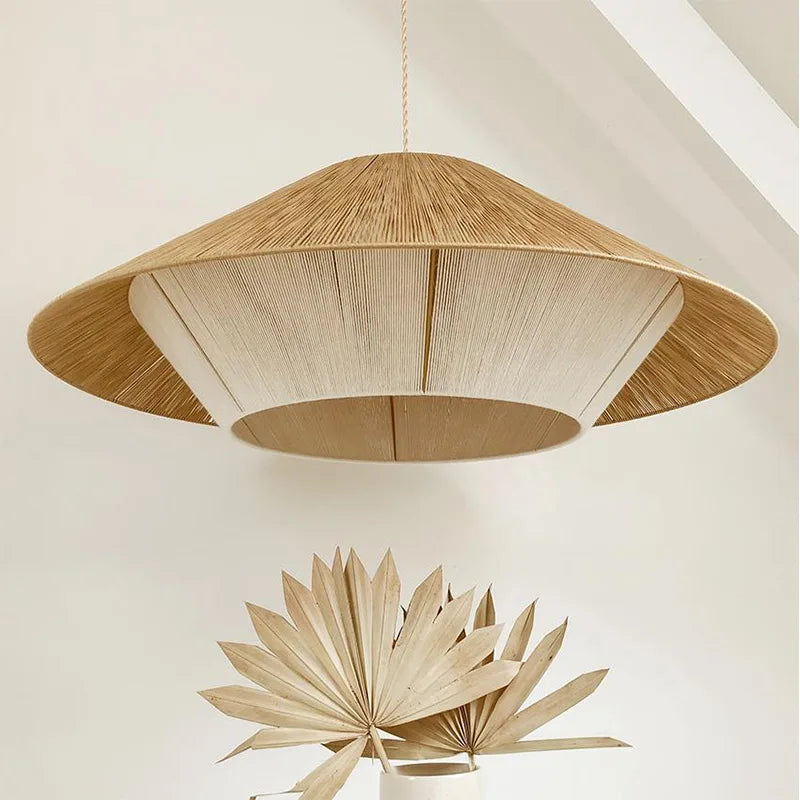 Japanse retro henneptouw kroonluchter voor creatieve decoratie