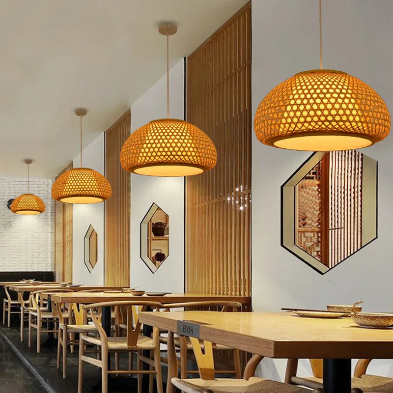 handgeweven bamboe kroonluchter decoratieve hanglamp voor thuis