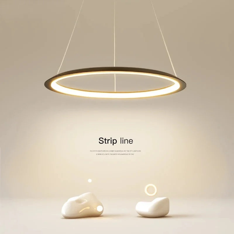 ronde led-ring kroonluchter met minimalistisch creatief noords design