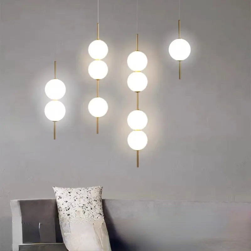 Glazen bol hanglamp voor slaapkamer nachtkastje hangende lamp plafondkroonluchters moderne verlichting entree LED lamp