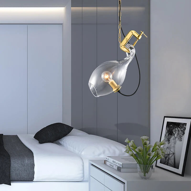 Moderne glazen kroonluchter voor bar en woonkamer design