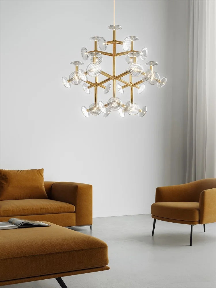 creatieve postmoderne glazen kroonluchter voor binnenhuisdecoratie