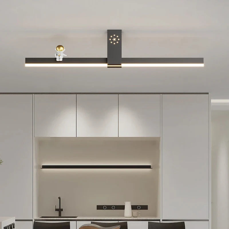minimalistische noordse kroonluchter met creatieve led-strip persoonlijkheid