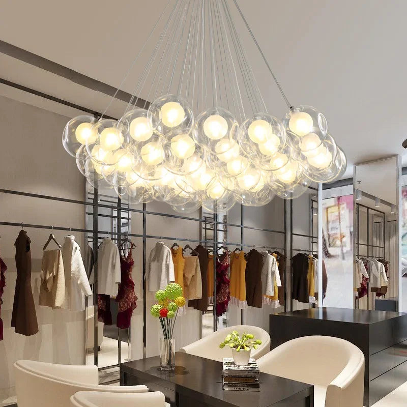 moderne bubbels glazen led-kroonluchter voor winkels