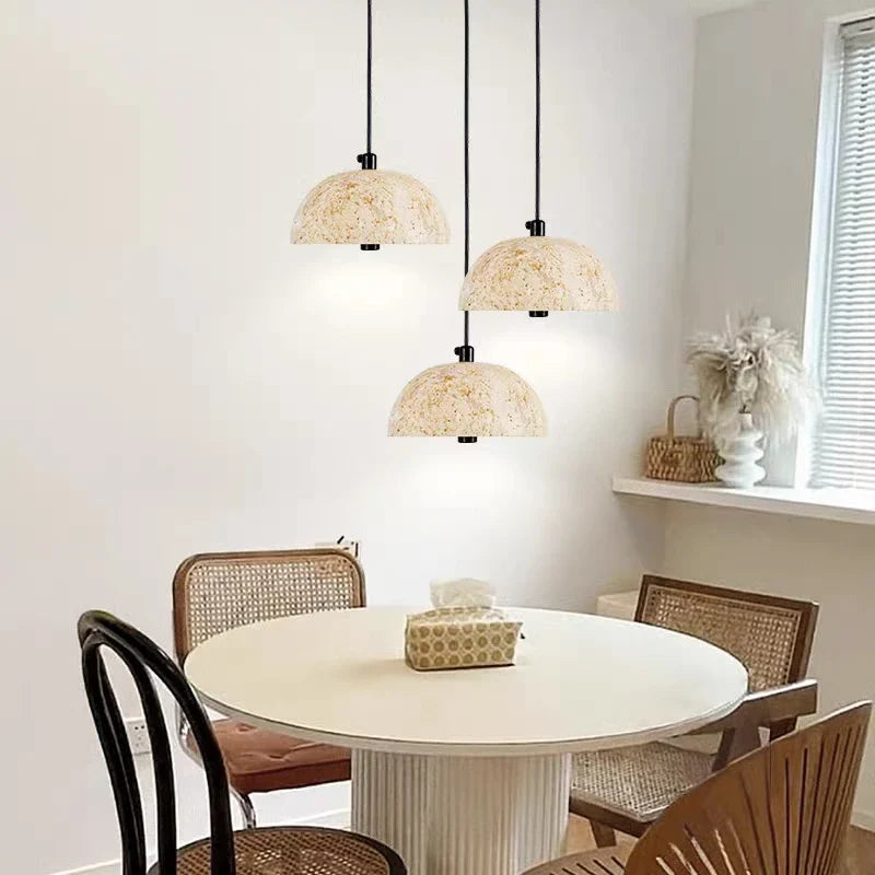 Retro Scandinavische wabi-sabi stenen kroonluchter voor zen sfeer
