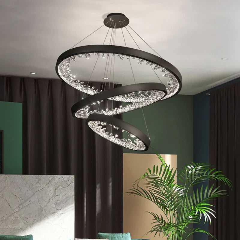 moderne kristallen kroonluchter met led-verlichting voor villa