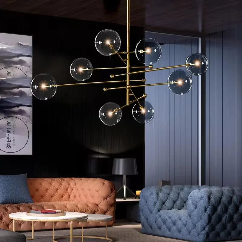 led glazen kroonluchter voor modern decoratief interieur