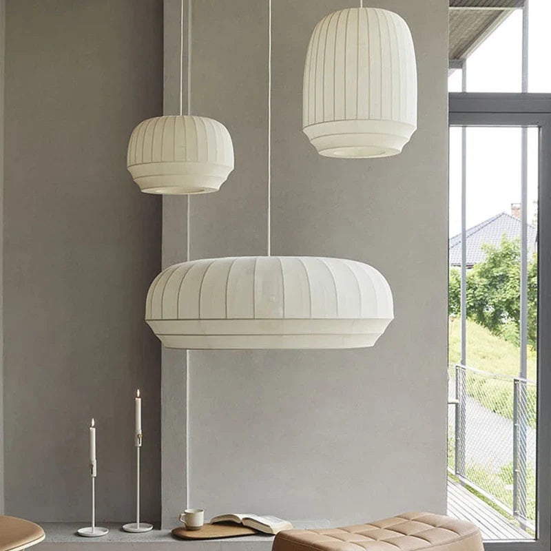 minimalistische noordse kroonluchters van rekbare stof voor huisdecoratie