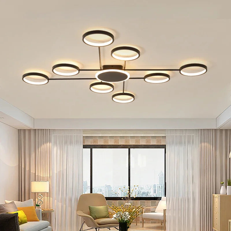 moderne led kroonluchter interieurdesign met afstandsbediening, hanglamp