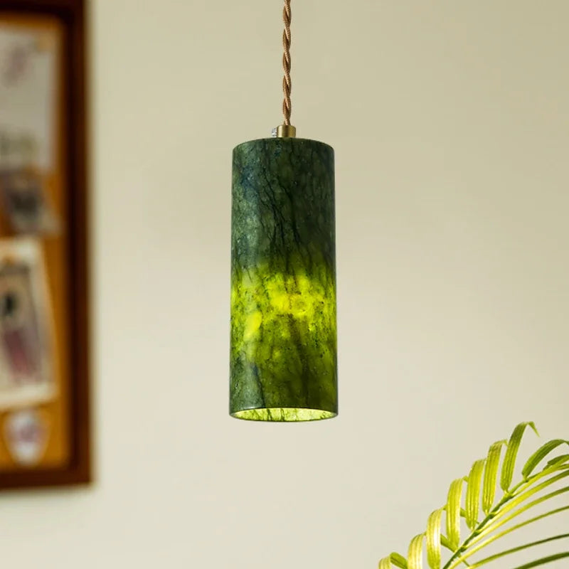 kroonluchter van natuurlijk jade in middeleeuwse stijl, creatief retro voor interieurdecoratie