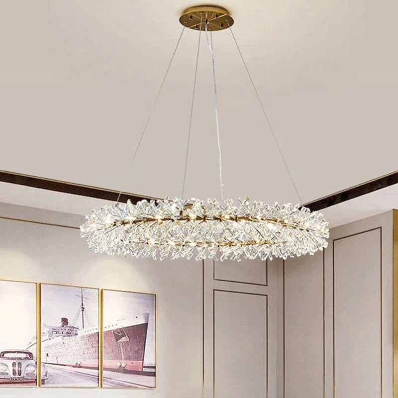 ronde luxe moderne kristallen kroonluchter hangend