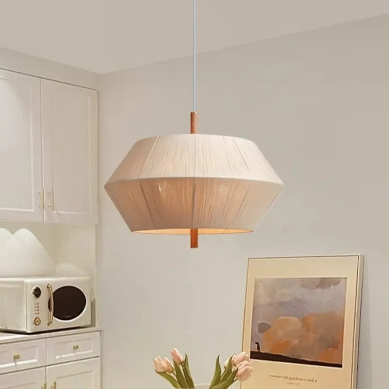 Scandinavische katoendraad kroonluchter in wabi sabi stijl voor binnenhuisdecoratie