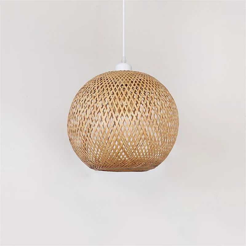 moderne noordse handgeweven bamboe kroonluchter met led