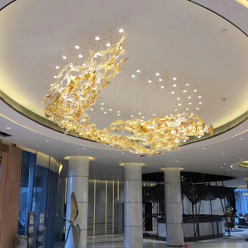 Design glazen kroonluchter op maat voor een elegant interieur